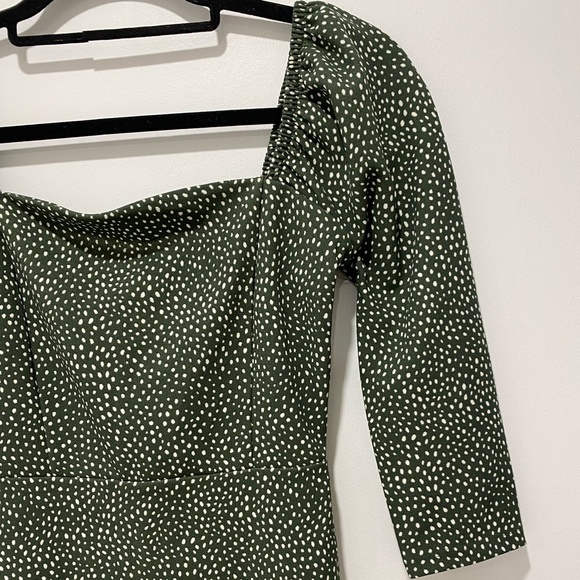 Leith xxs hunter green and polka dot dress - Picture 2 of 4